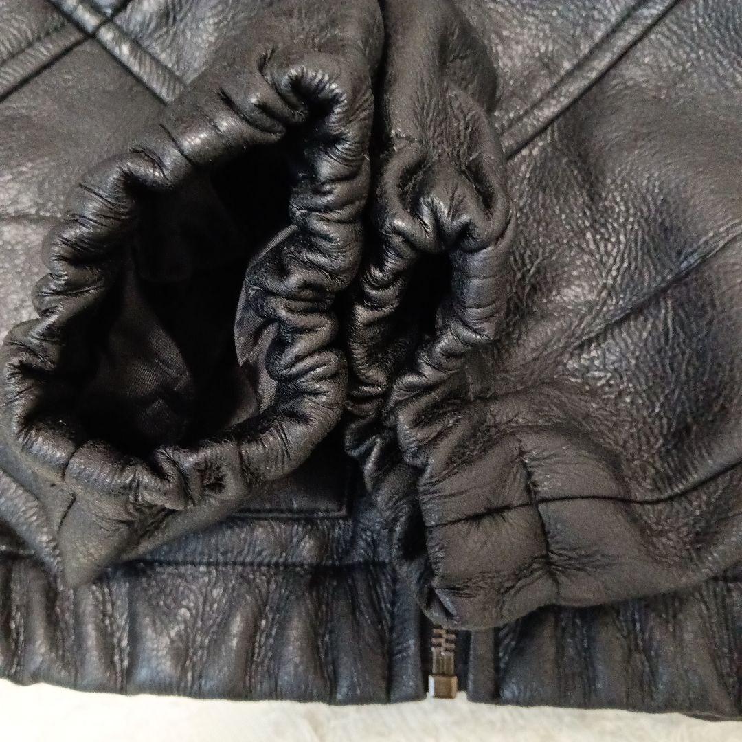 zara フェイクレザー フーディー ジップ ブルゾン L Y2K 黒