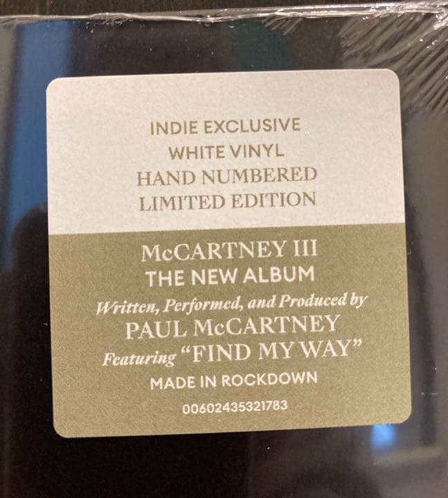 ポール•マッカートニーMcCartney III 限定手書き番号入　ホワイト盤