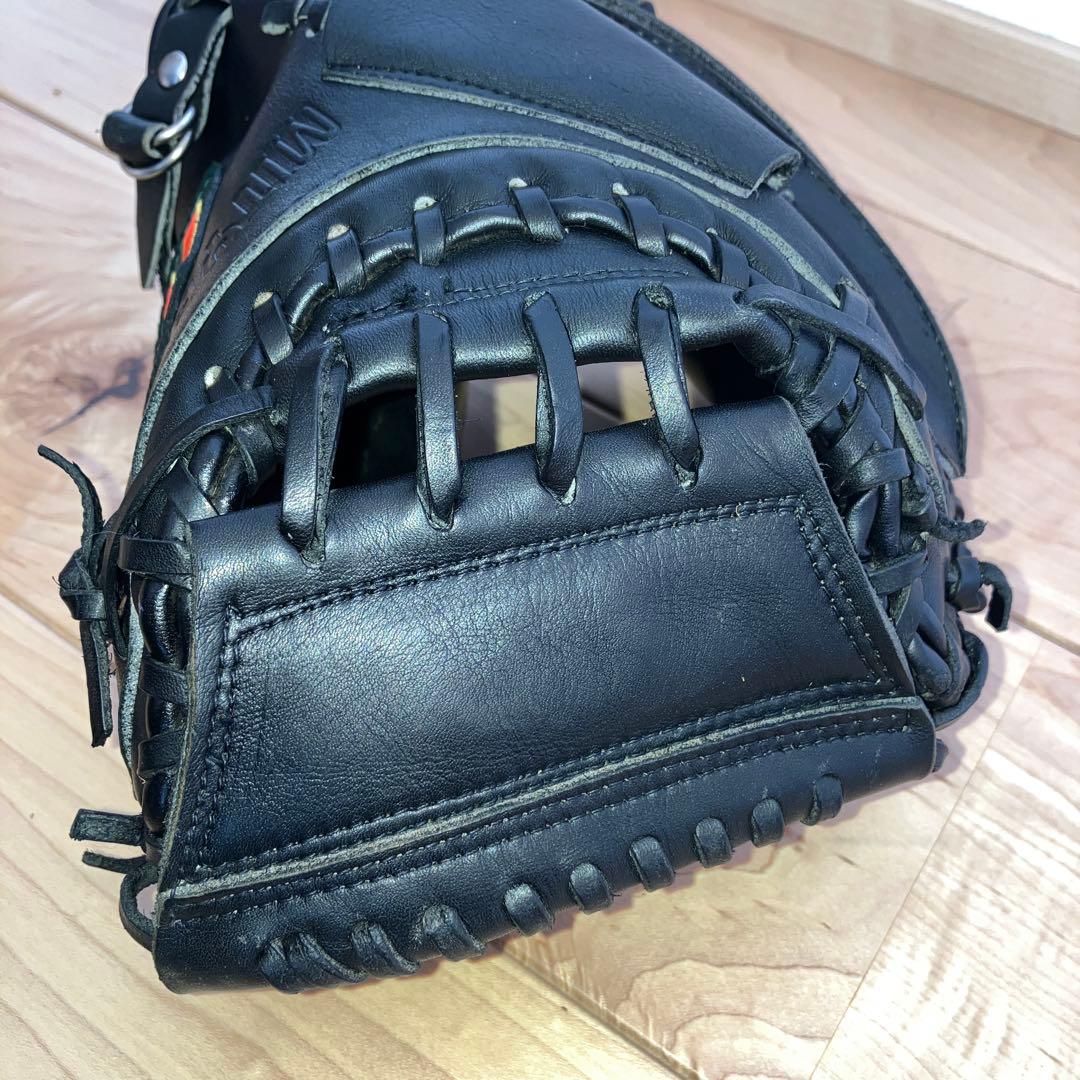 【極美品】ミズノ ビューリーグ 軟式 キャッチャーミット Mマーク 赤ビュー 黒