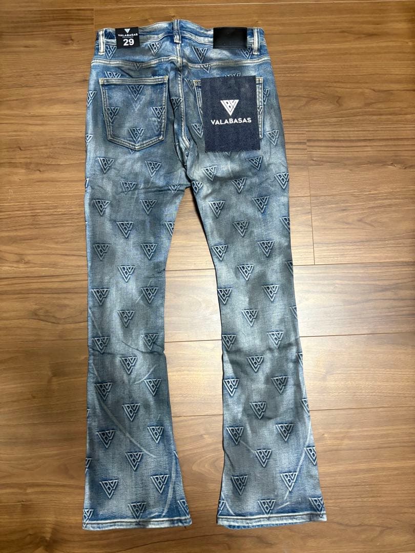 【新品】 VALABASAS スキニーフレア サイズ29 ダークブルー