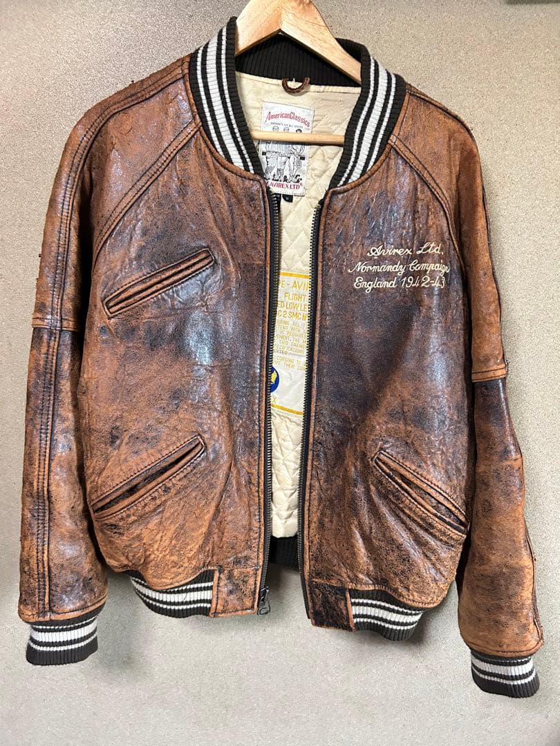 ス*ー様 AVIREX USA レザージャケット ボンバー