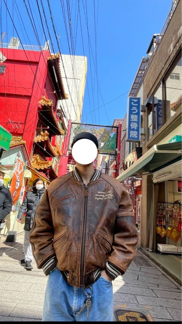 ス*ー様 AVIREX USA レザージャケット ボンバー