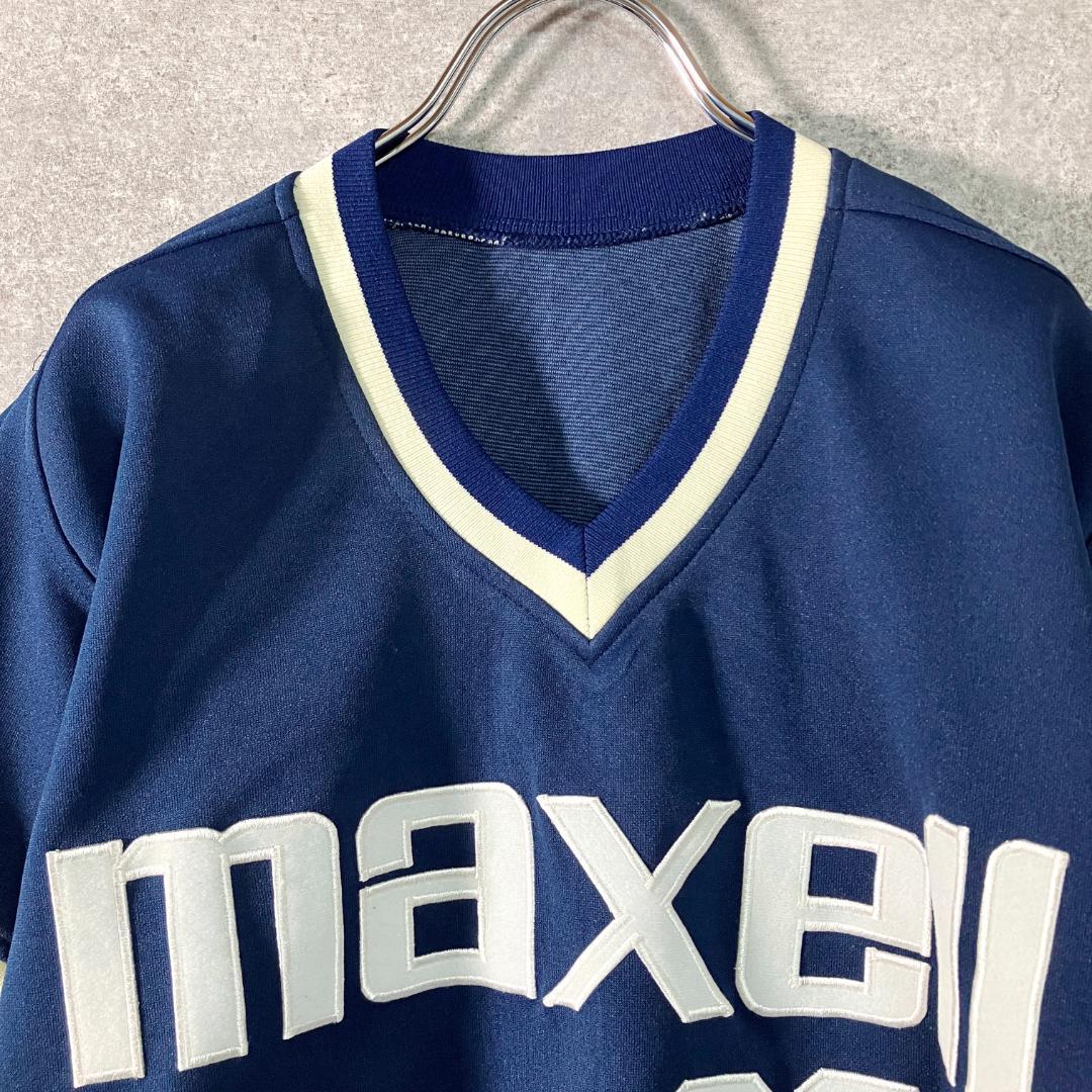 希少　80、90s maxell ユニフォーム　社会人野球　ネイビー　26番