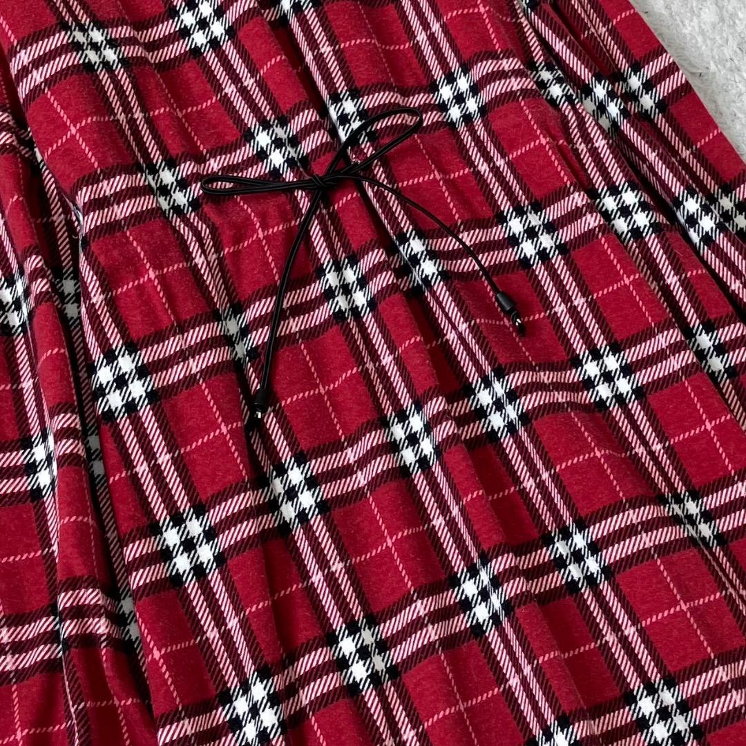 美品✨バーバリーロンドン ロングワンピース ノバチェック フレア ピンク M