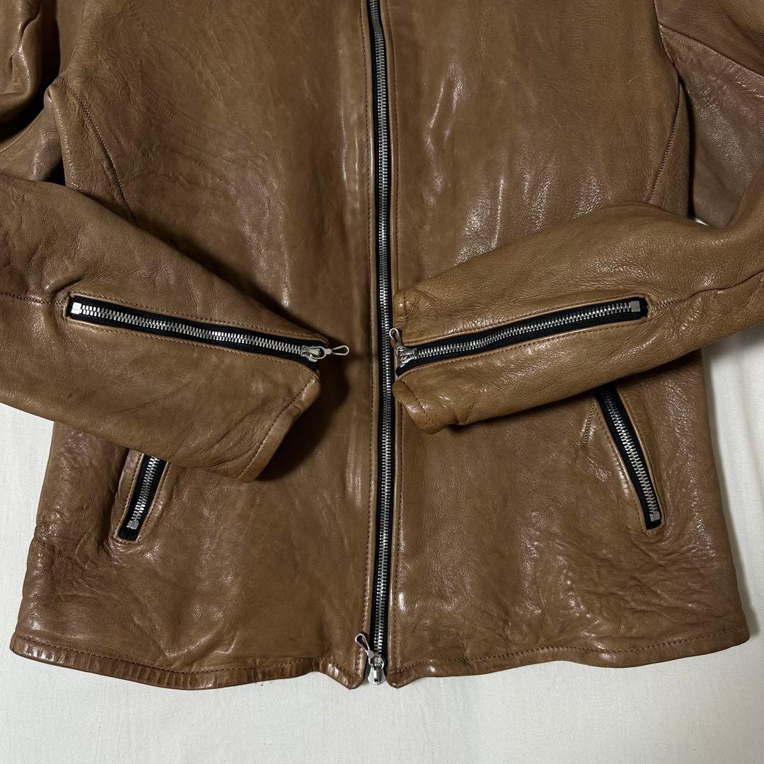 極上 21AW JACK ROSE ダイヤステッチ ラムレザー ライダース