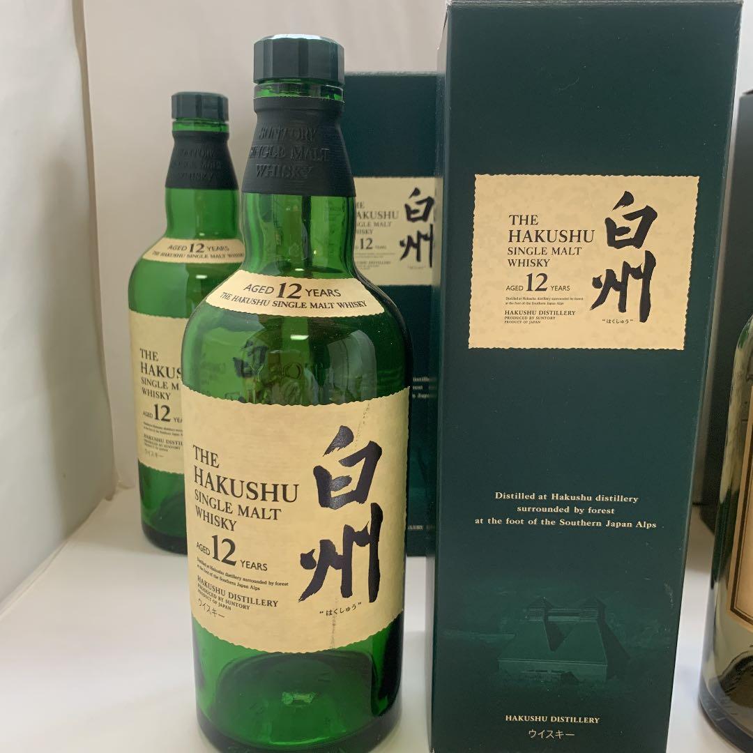 サントリーウイスキー白州12年.3本山崎12年1本空瓶