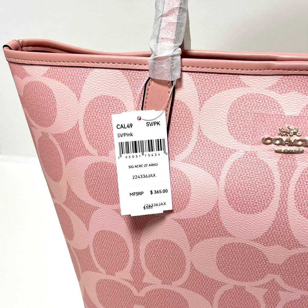 COACH シグネチャートートバッグ　CAL49 ピンク　レディース