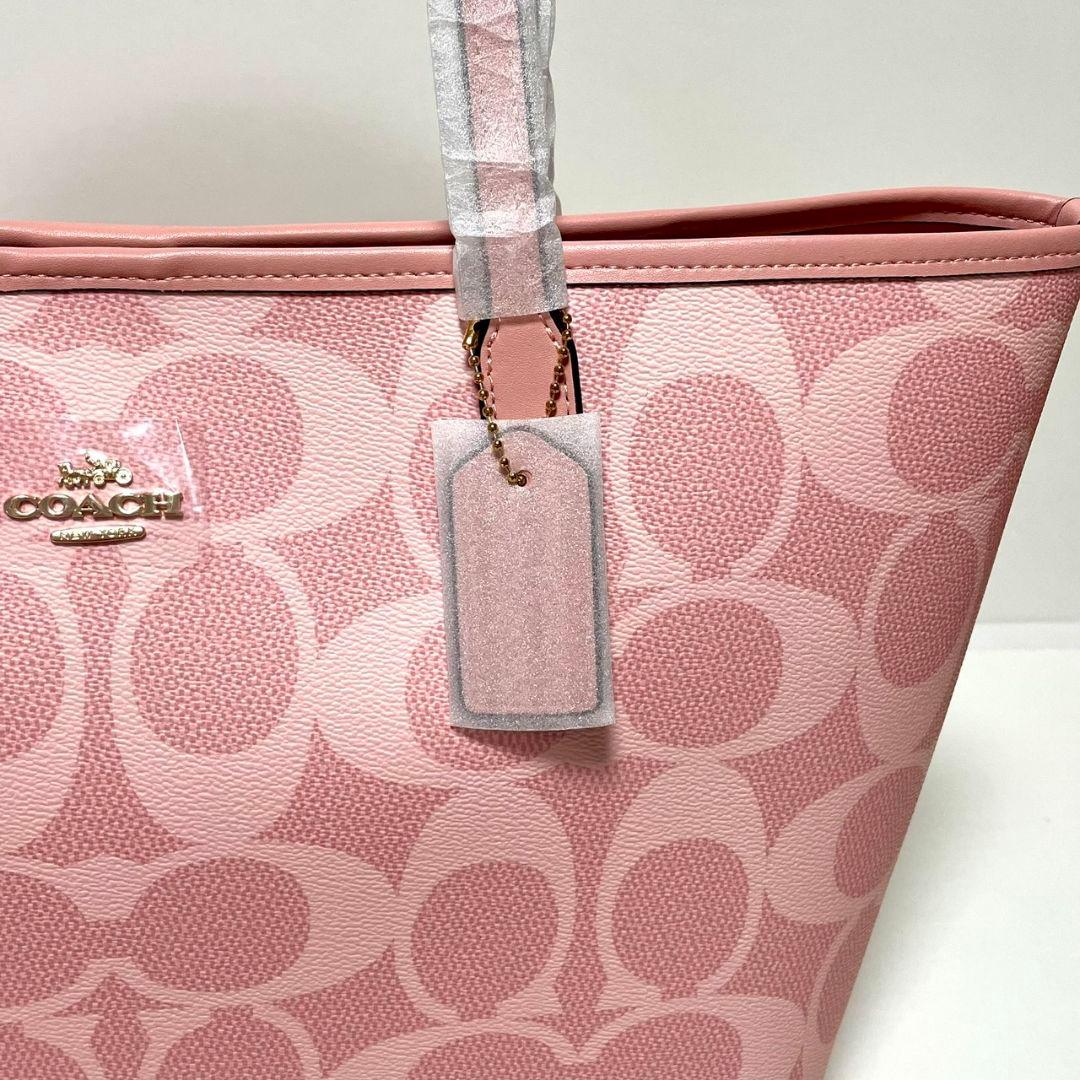 COACH シグネチャートートバッグ　CAL49 ピンク　レディース