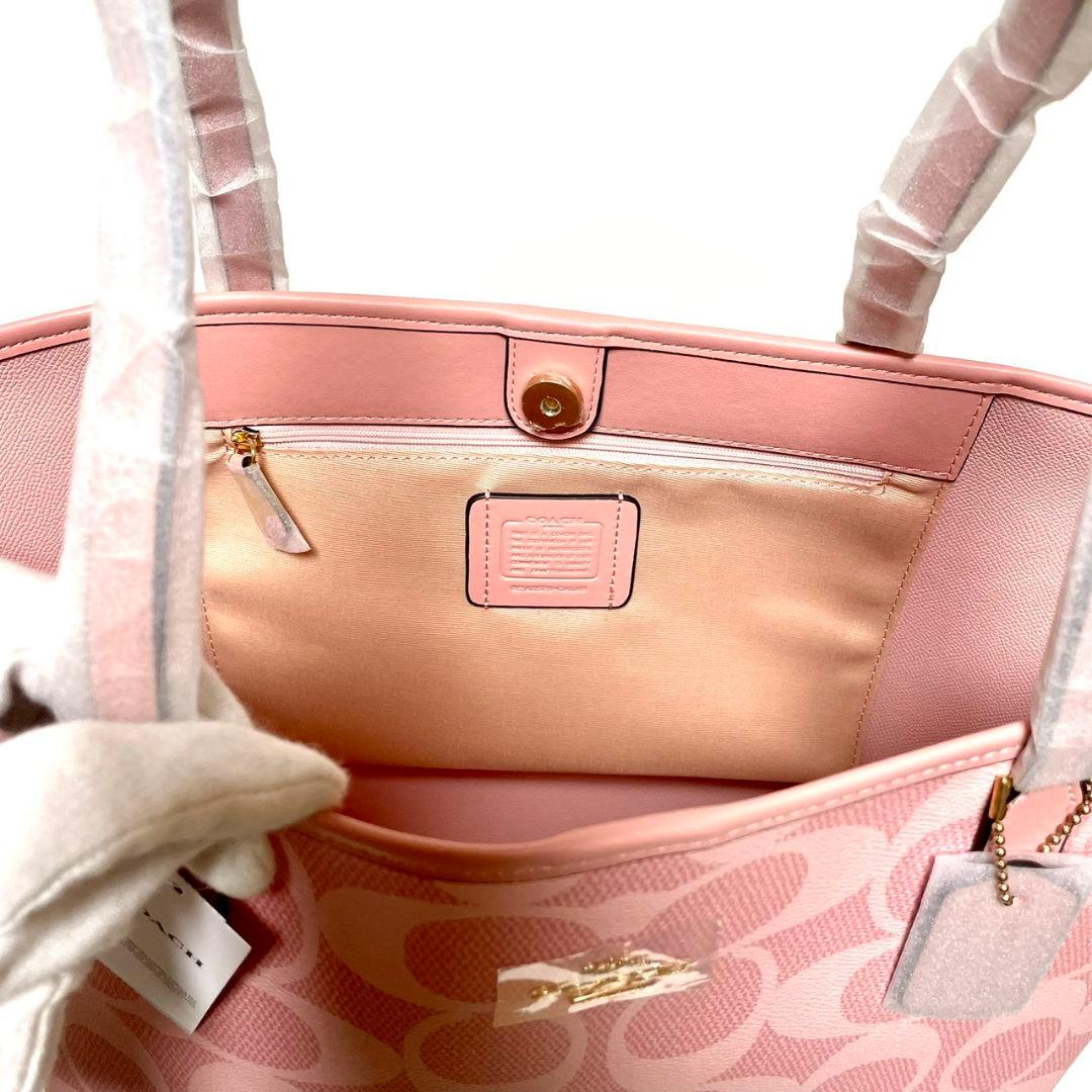 COACH シグネチャートートバッグ　CAL49 ピンク　レディース