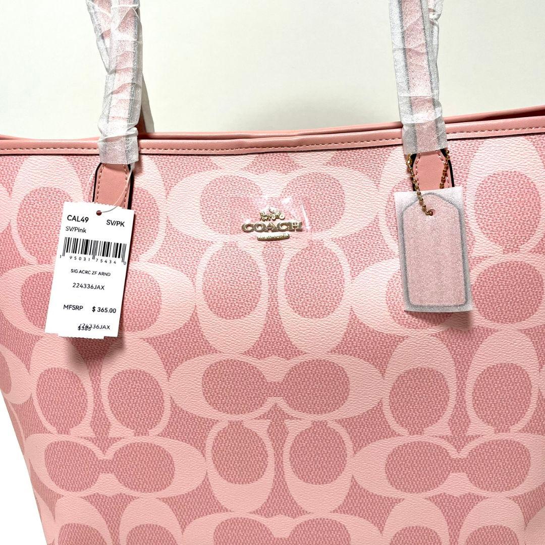 COACH シグネチャートートバッグ　CAL49 ピンク　レディース