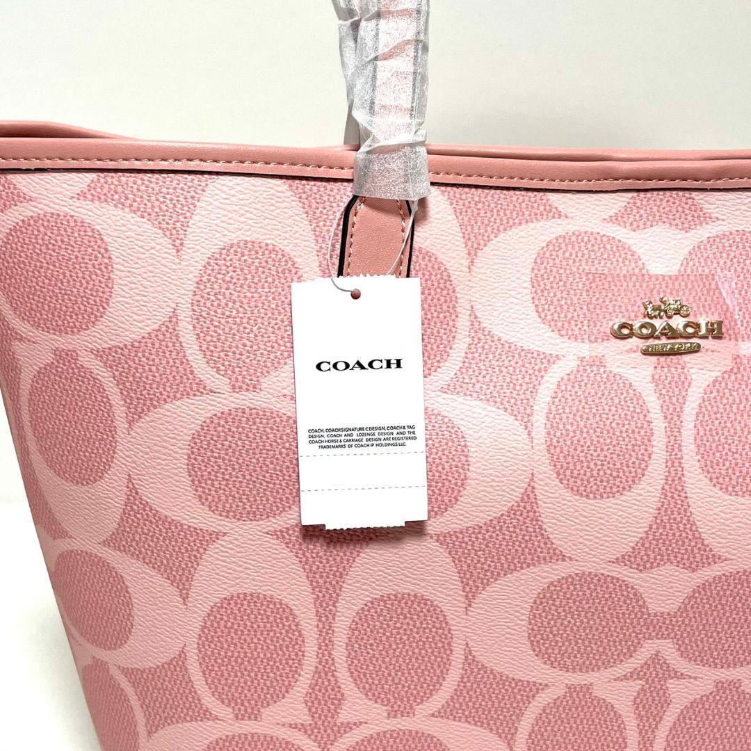 COACH シグネチャートートバッグ　CAL49 ピンク　レディース
