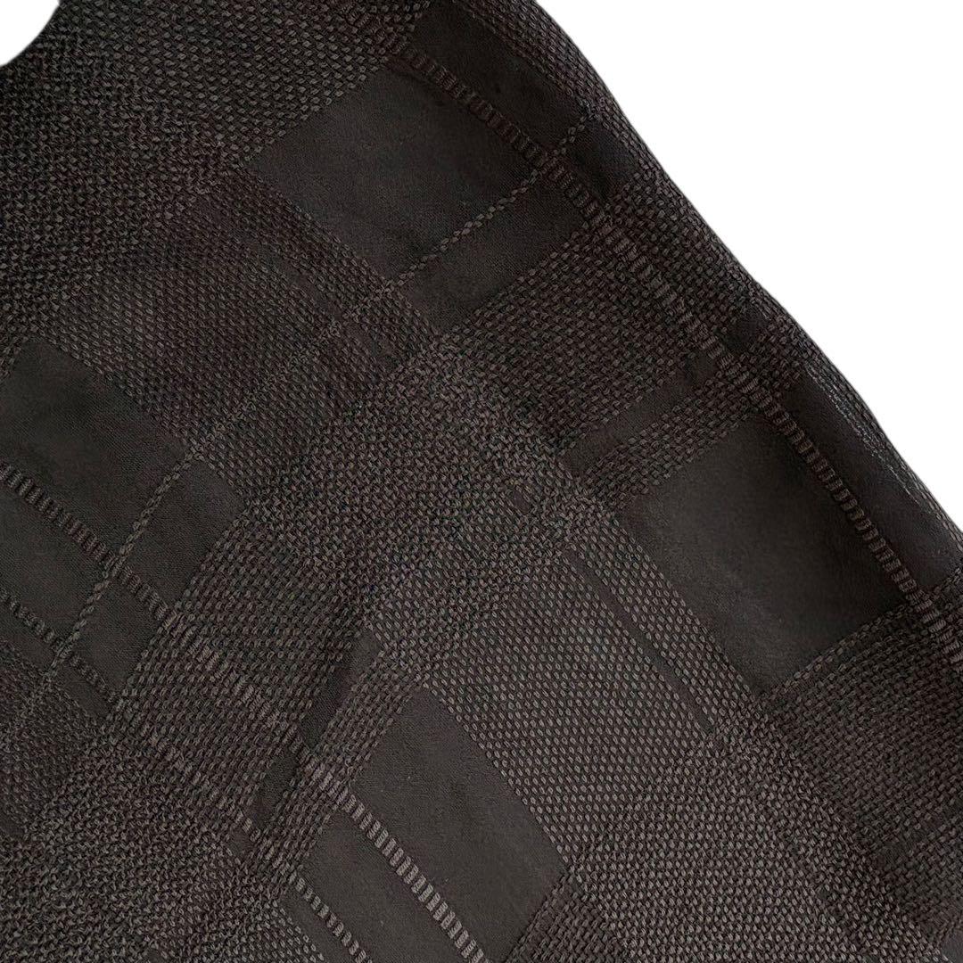 YOHJI YAMAMOTO NOIR刺繍 シアーチェックワンピース　アシメ　L