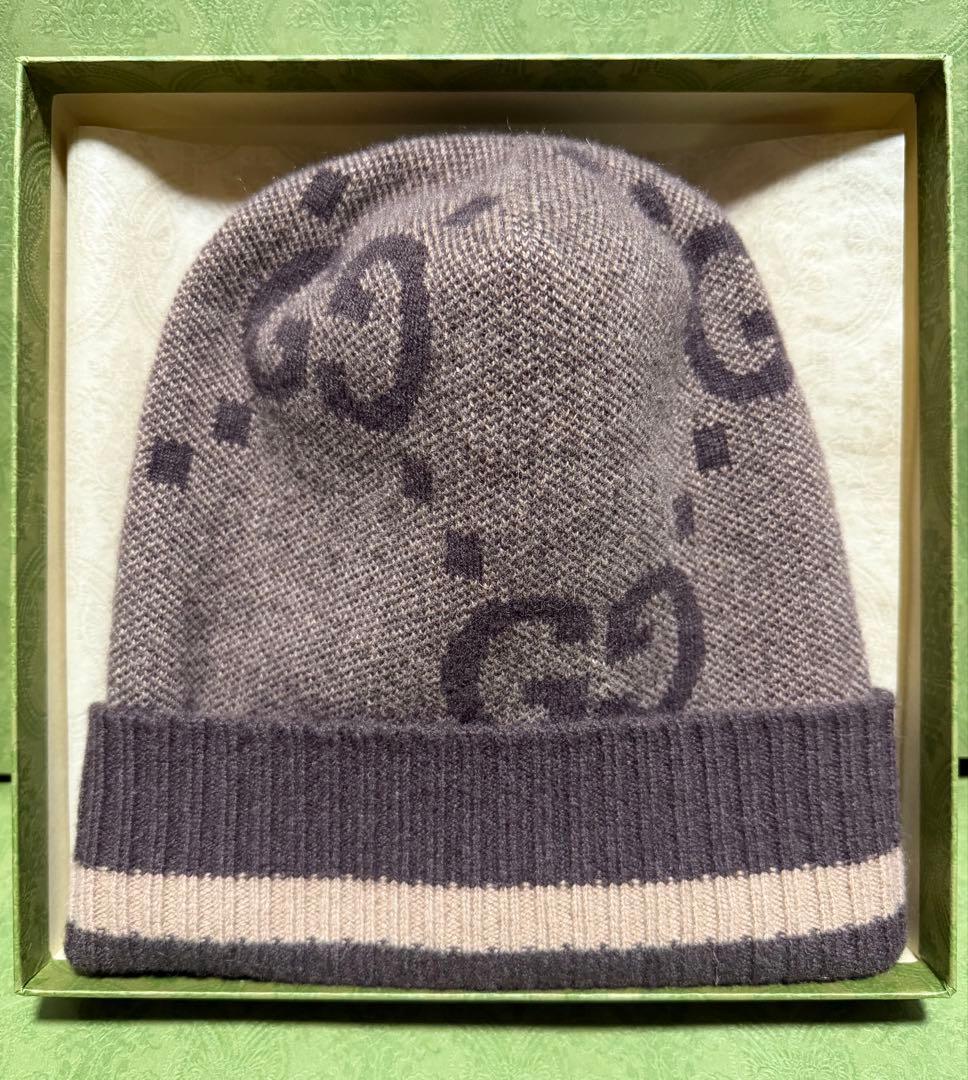 新品 GUCCI グッチ GG カシミヤ ハット ニット帽 ニットキャップ Ｍ