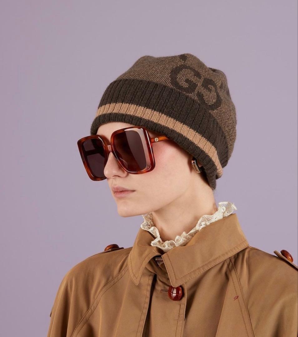 新品 GUCCI グッチ GG カシミヤ ハット ニット帽 ニットキャップ Ｍ