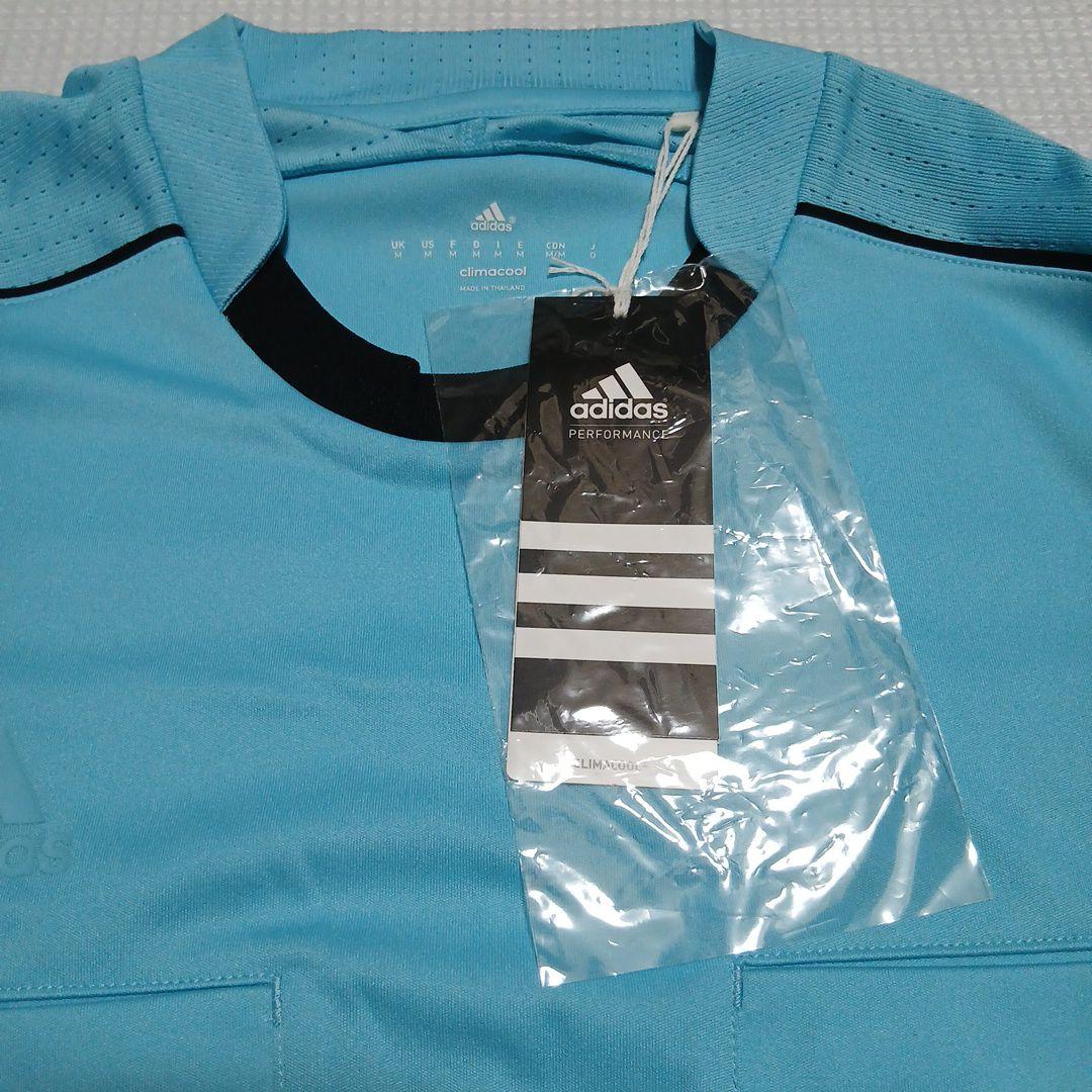 adidas ブルー/ブラック サッカーシャツ サイズO