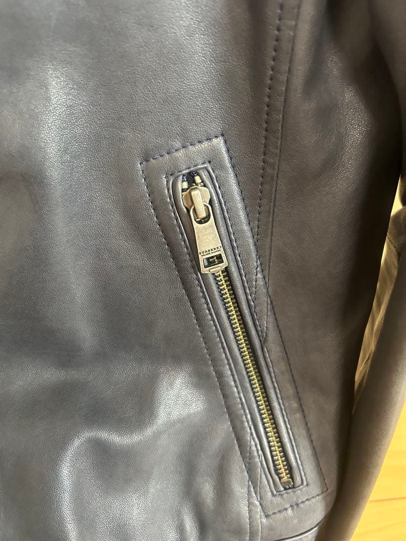 バーバリーブラックレーベル　 レザー シングルライダース　m 高級　ジャケット