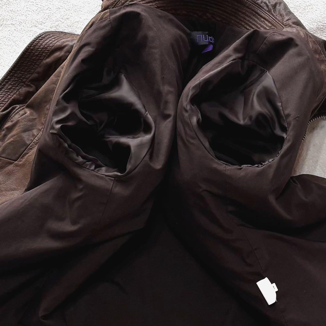 90s vintage leather jacket blouse 羊革 短丈