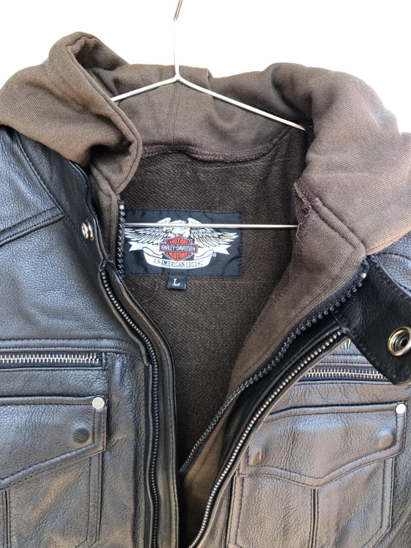 新品 Harley-Davidsonフード付きライダースレザージャケット M
