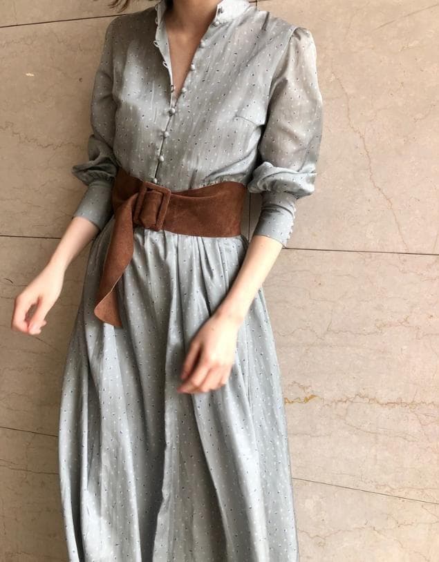美品.定価4.5万☆ウィムガゼット 洗える 白澤貴子コラボ ギャザーワンピース