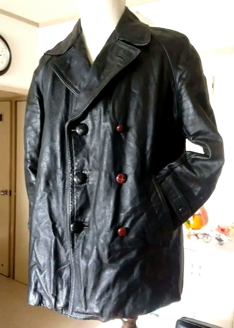 限界最終価格60s Vintage イタリア警察 レザージャケット カーコート