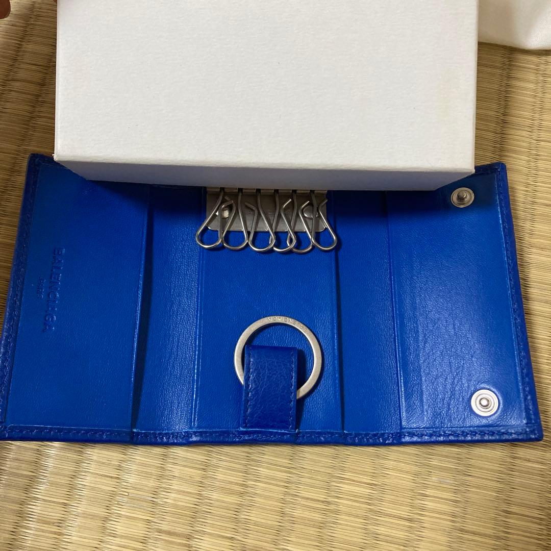 BALENCIAGA キーケース　レザー　ブルー 2015