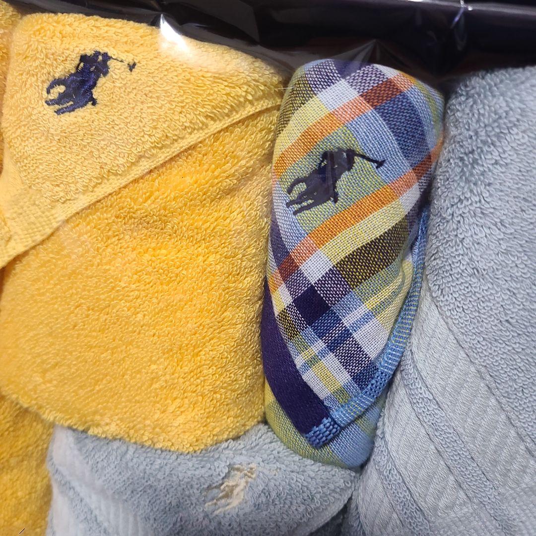 RALPH LAUREN　タオルセット コットン製 黄色と青