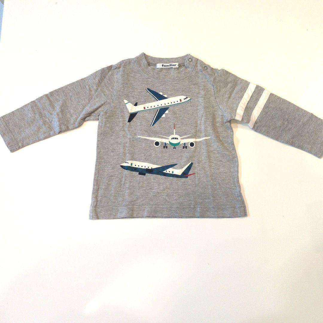 familiar 飛行機刺繍プリント 長袖カットソー 2枚セット　美品✨️