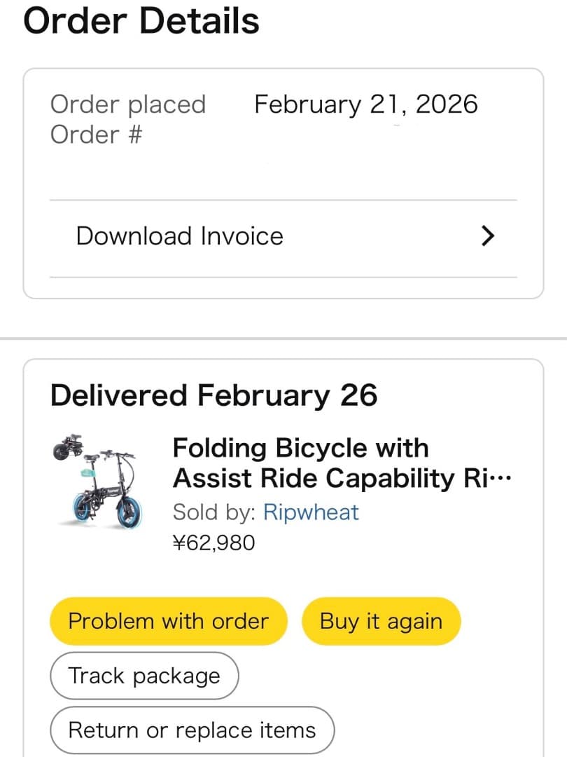 【直接引取限定】Ripwheat 電動アシスト自転車 ブラック 2/21購入