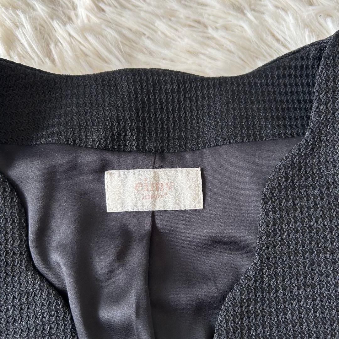 【未使用品】 eimy istoire スカラップ ショートジャケット ブラック