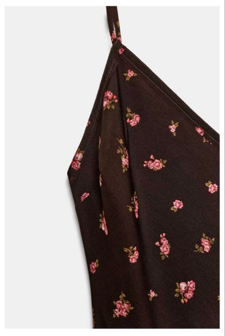 完売品　ZARA キャミワンピース　フローラル柄　ランジェリミディワンピース