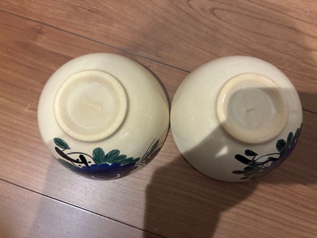 ソンべ焼き　ライテウ焼き　ベトナム 茶碗　取り皿　花柄陶器皿 青　食器セット