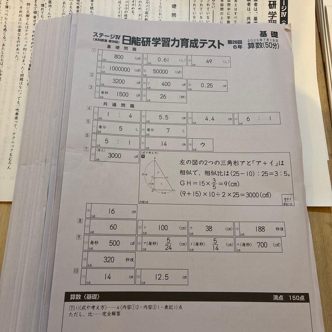 【最新版】 2025年日能研　6年　前期育成テスト17回フルセット