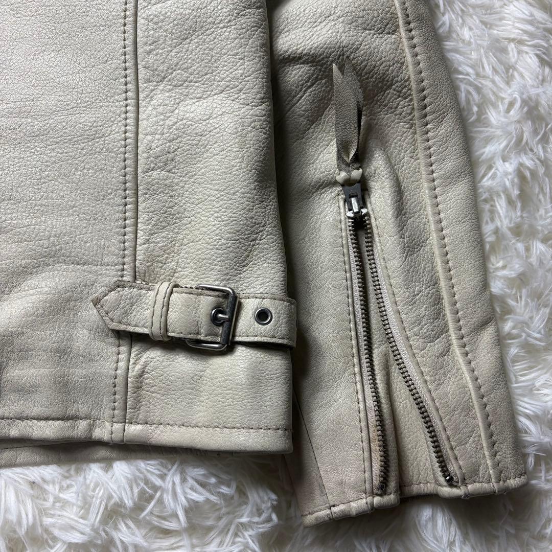 XL クラシックレーサー　Schott　シングルライダース　牛革　オフホワイト