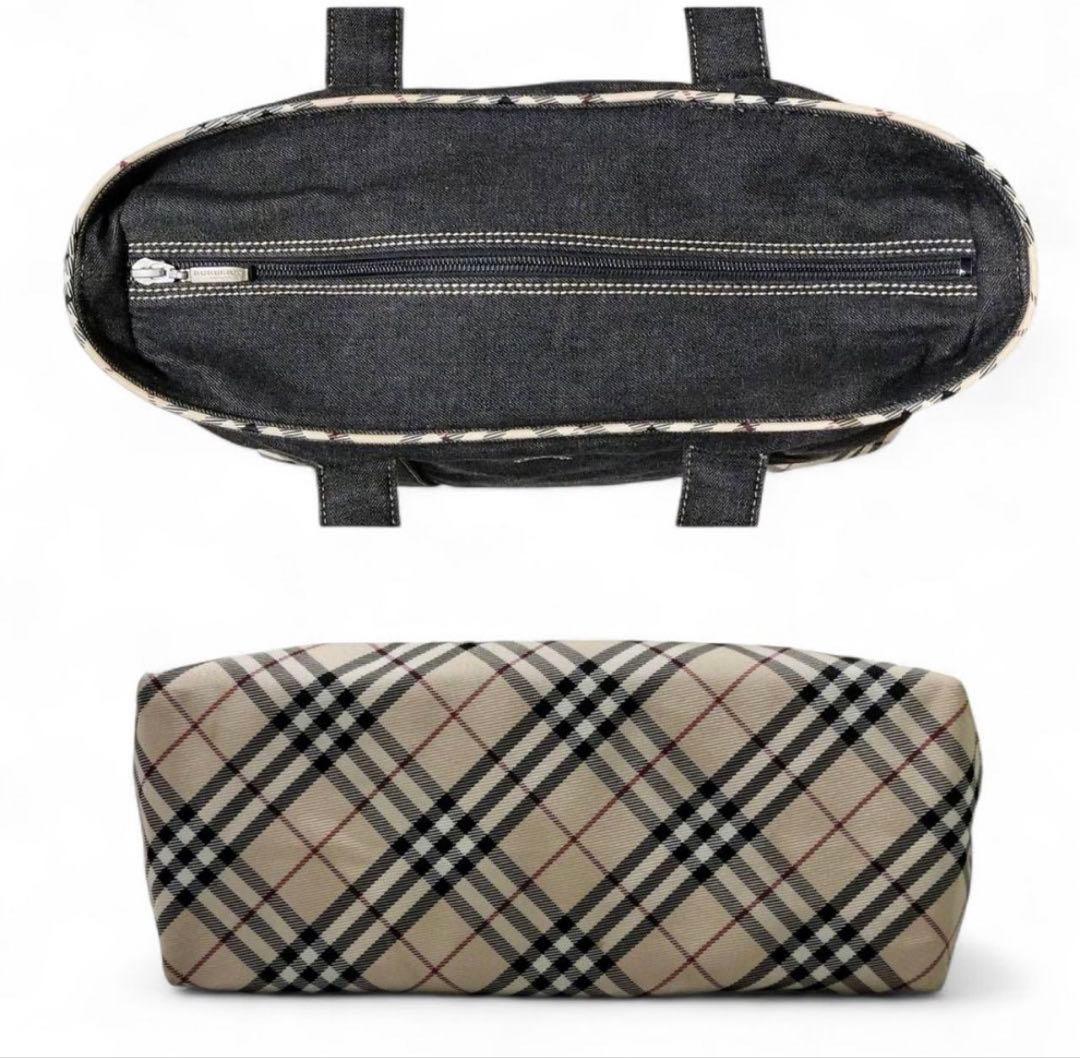 BURBERRY　バーバリー トートバック デニム ノバチェック ホースロゴ