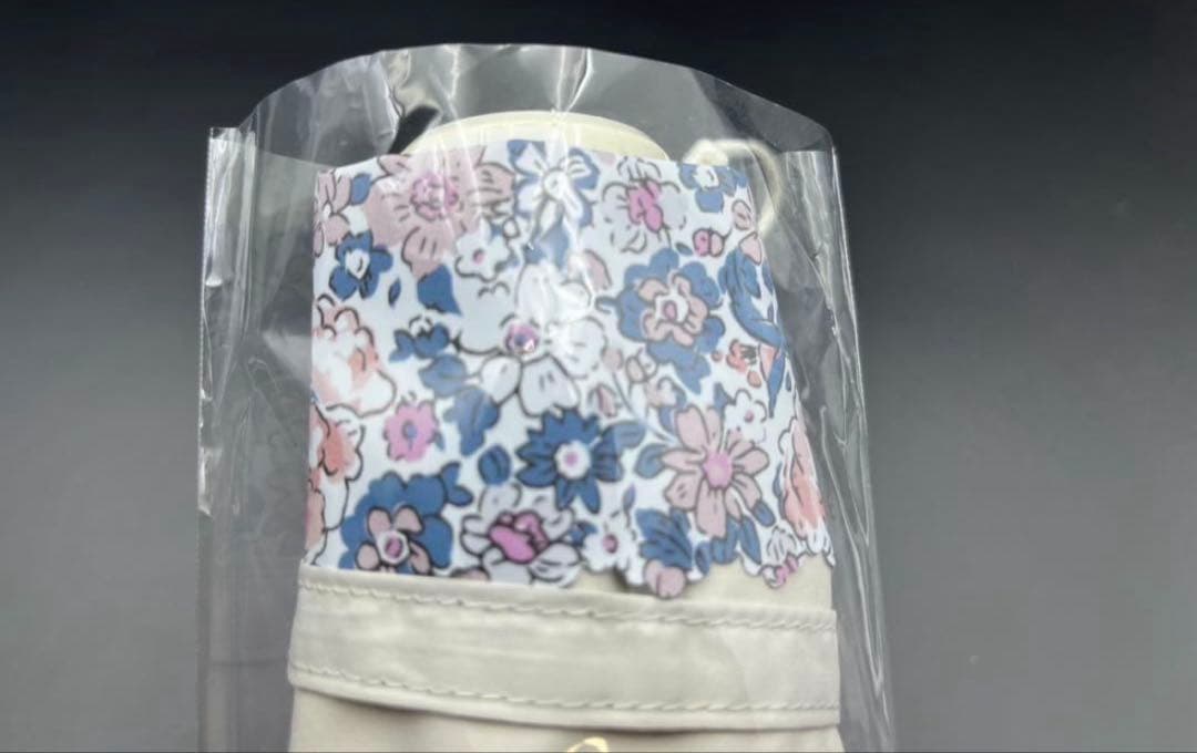 匿名配送 万博限定 全天候対応 ミャクミャク折りたたみ傘 花柄晴雨兼用 ベージュ