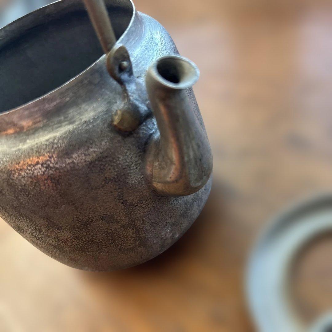 アンティーク　錫製？　薬缶　茶筒　セット