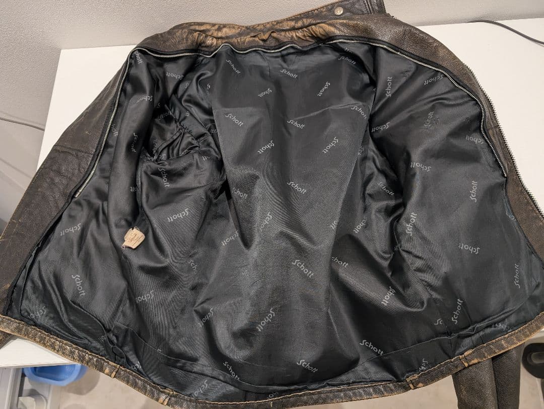 SCHOTT 641 シングルライダース 40 L 茶芯 ビンテージ