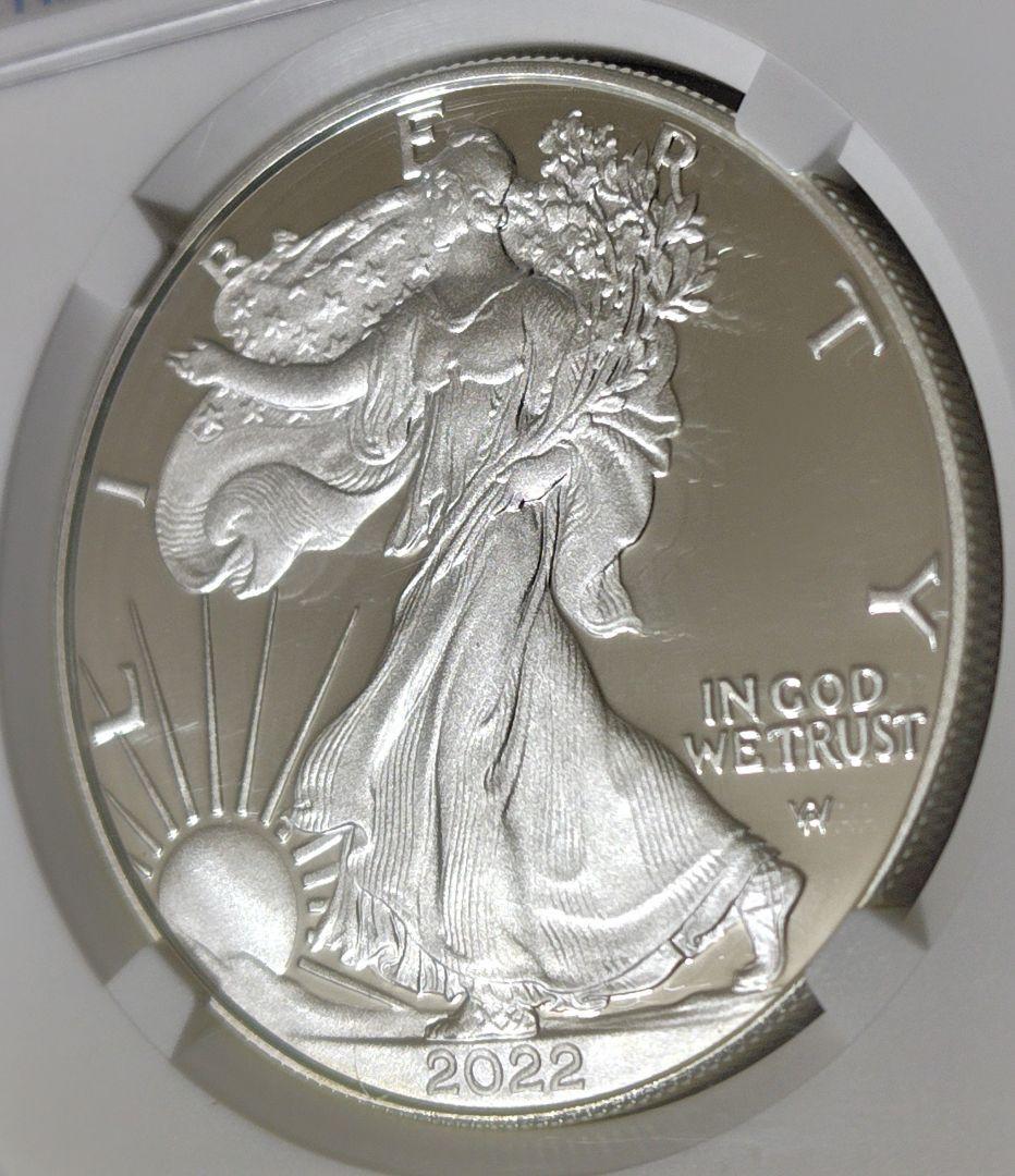 初日発行 最高鑑定 2022年 アメリカ イーグル 銀貨 NGC PF70 UC