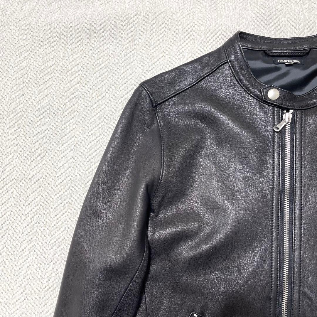 極美品 FREAK'S STORE ゴートレザー ライダース レザージャケット
