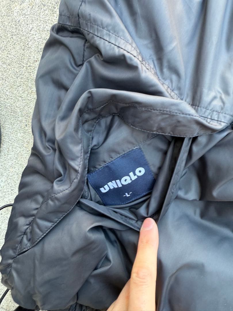 OLD UNIQLO ブラック/パープル リバーシブルダウンベスト Lサイズ