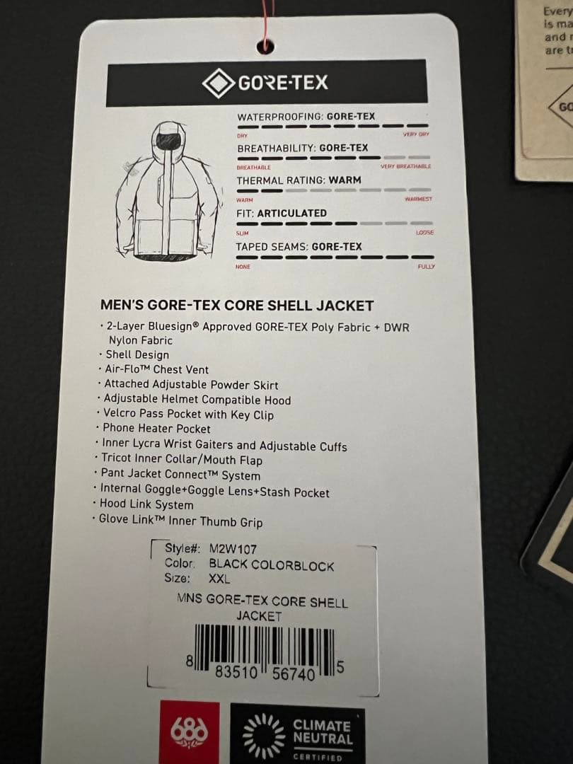 スノーボード 686 GORE-TEX CORE SHELL JACKET 23-24