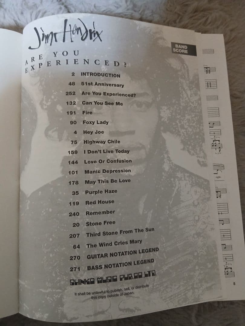 ジミ・ヘンドリックス　バンドスコア　ARE YOU EXPERIENCED?