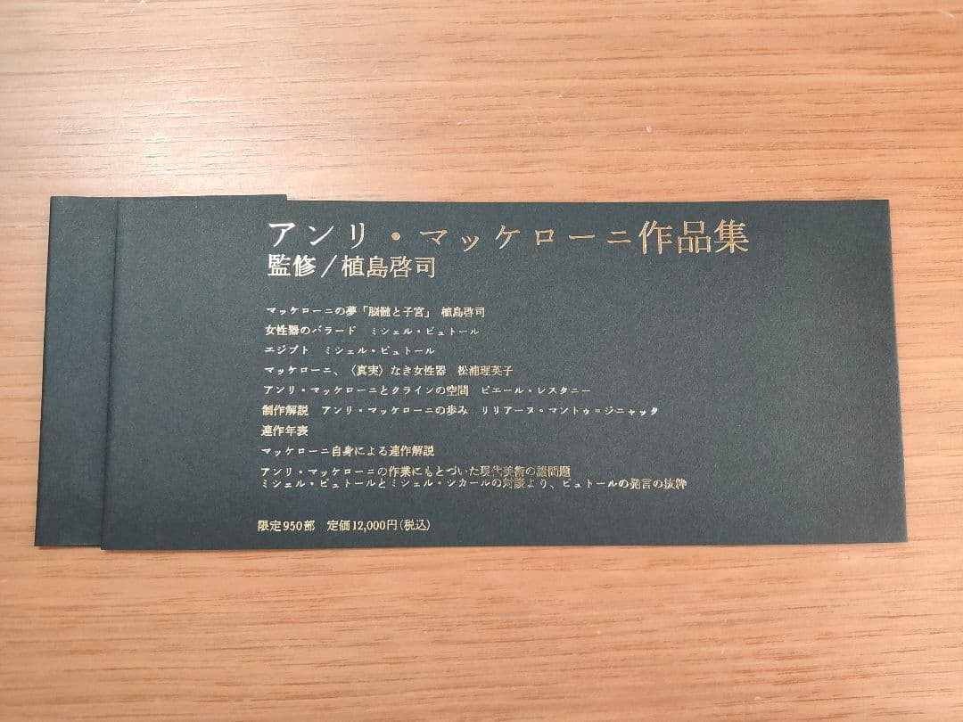 アンリ・マッケローニ作品集　アートスペース美蕾樹　限950