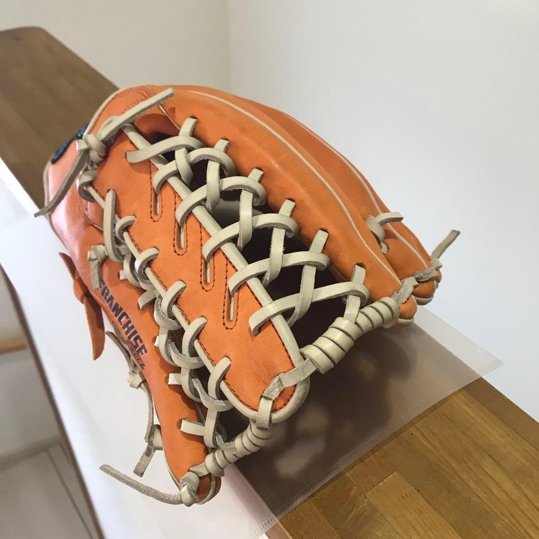 美品 ミズノ 軟式野球 ビューリーグ 小指部分2本入れ 外野手用グローブ
