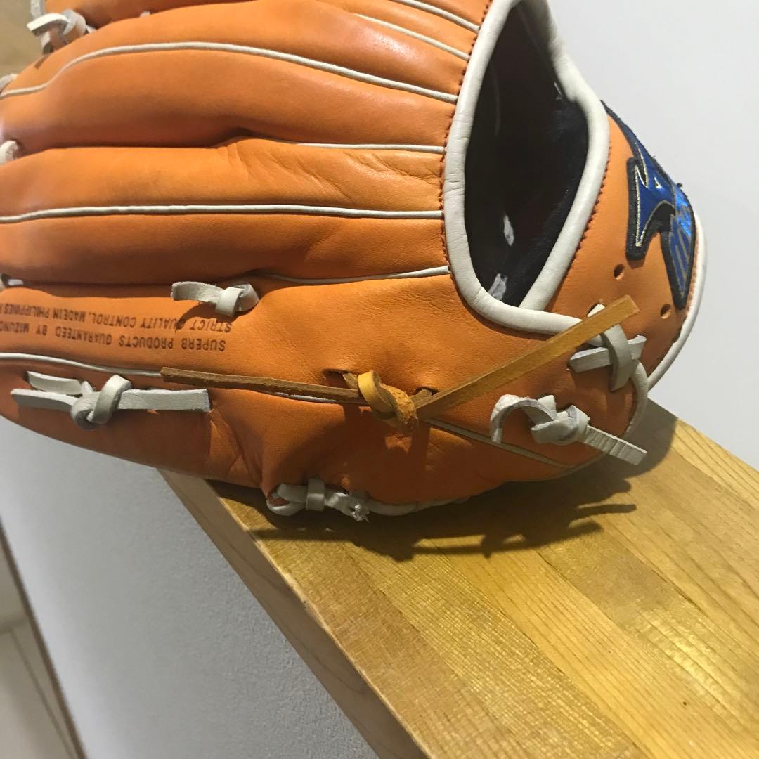 美品 ミズノ 軟式野球 ビューリーグ 小指部分2本入れ 外野手用グローブ