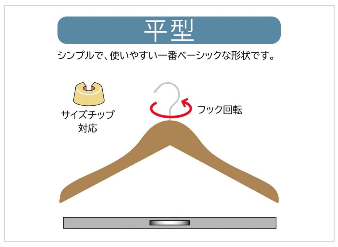 【特価】アパレルショップ仕様木製ハンガー100本　ヴィンテージブラウン(平型)