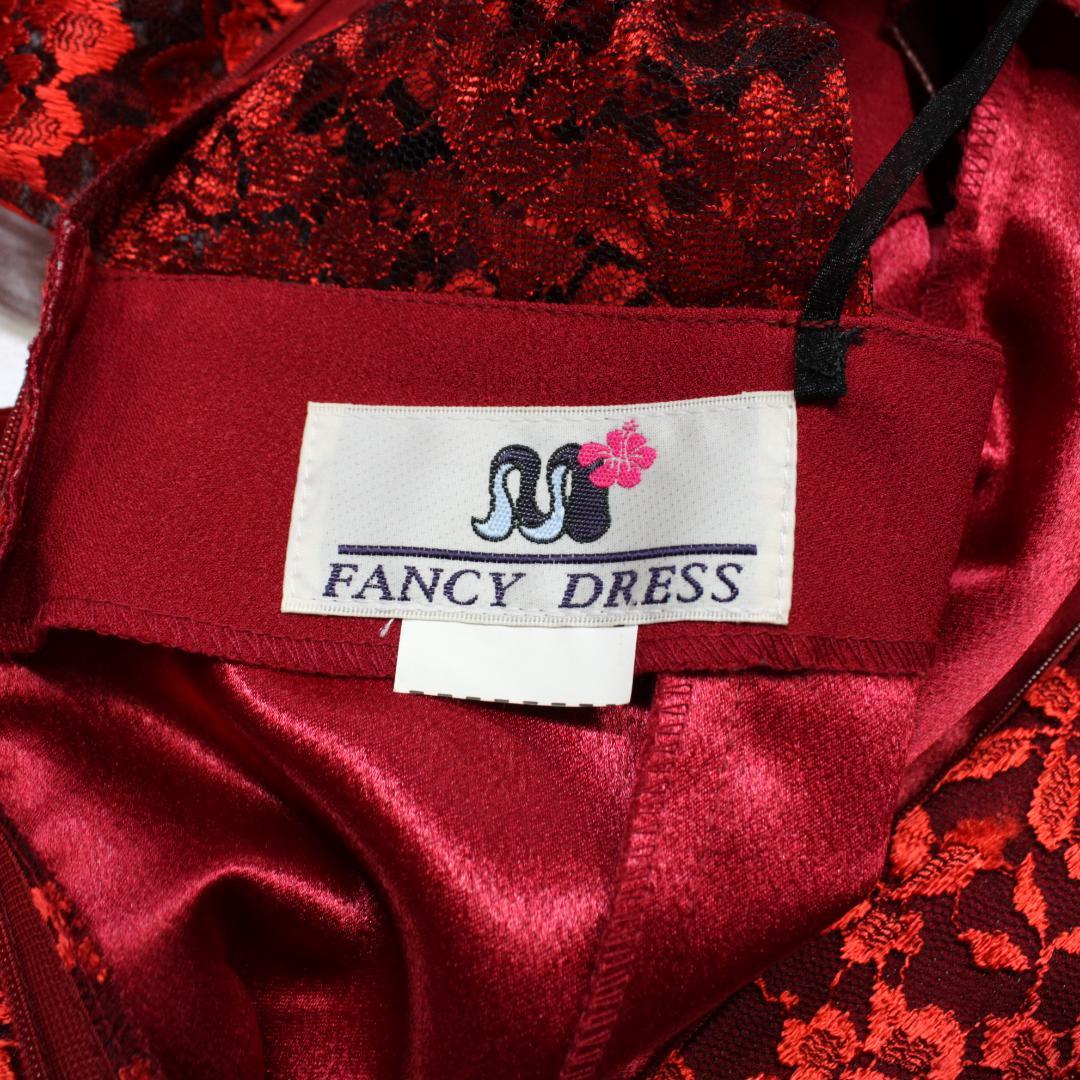 【フラダンス衣装】レッド FANCY DRESS ワンピース ドレス レース 赤