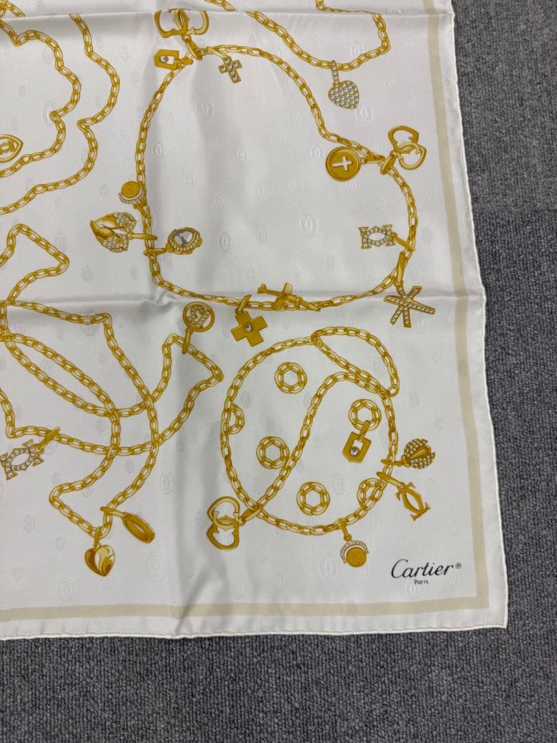 カルティエ Cartier スカーフ ロゴ チェーン ゴールド 箱 ギャラ付き