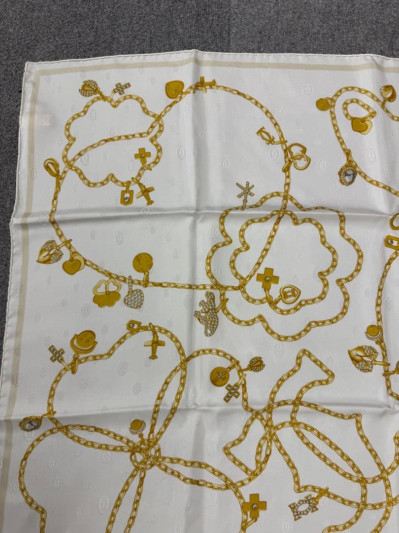 カルティエ Cartier スカーフ ロゴ チェーン ゴールド 箱 ギャラ付き