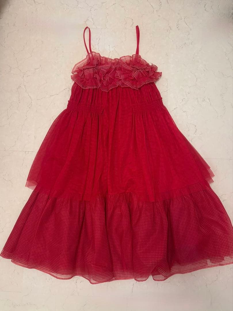POPPY あさぎーにょ GATHER FRILL TULLE DRESS